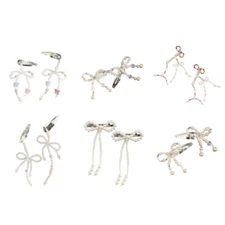 Fashionable Pearl Bowknot Hair Clip Women Hair Barrettes Hairpin Girls Side Clip