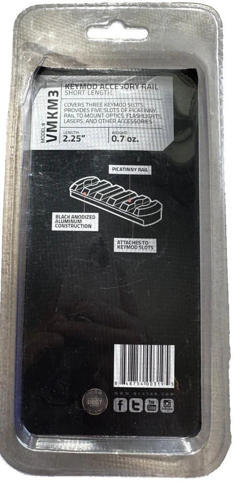 KeyMod Picatinny Rail - 3 KM Slots, VMKM3 - Image 2 of 4