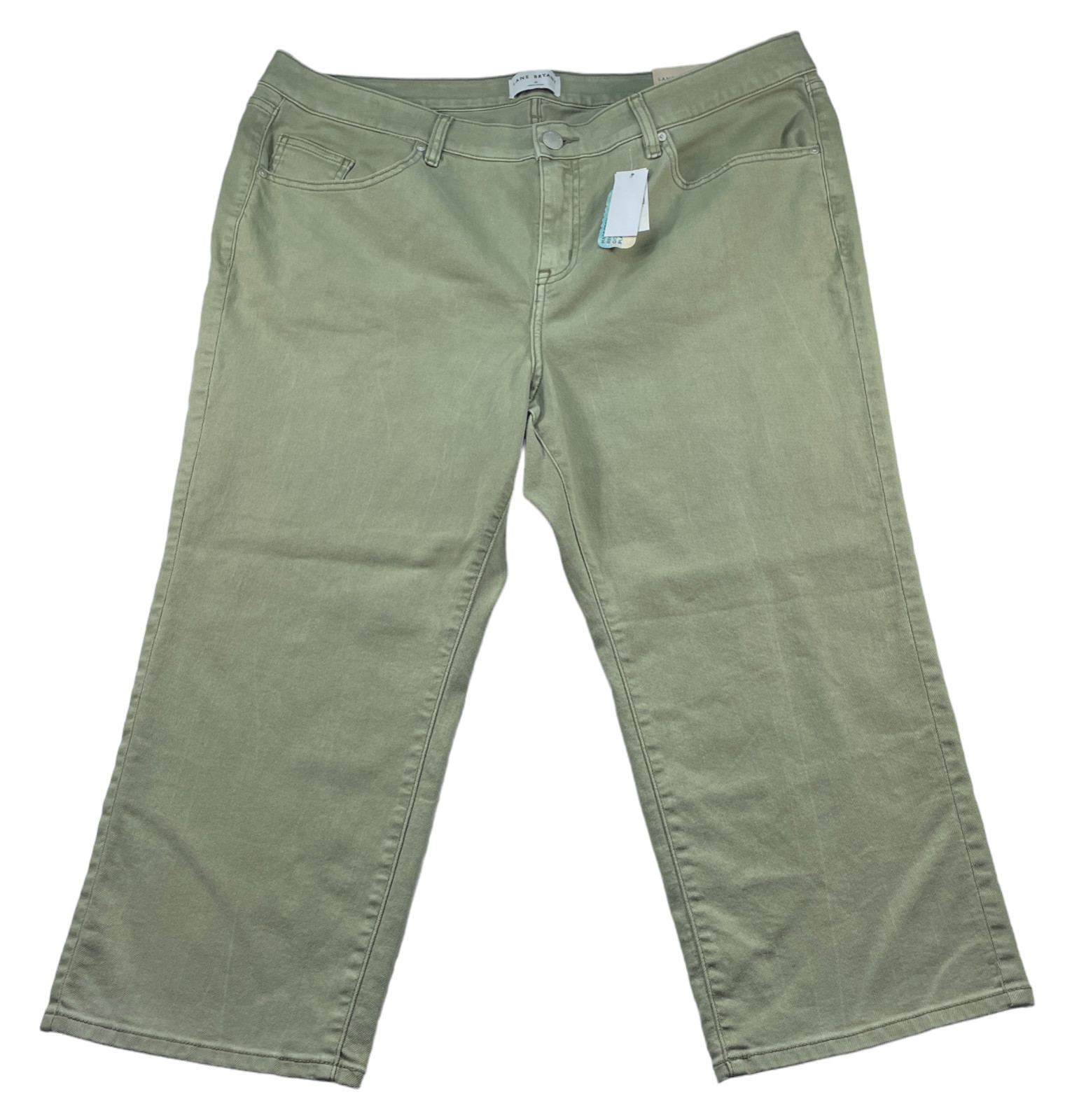 Womens Plus Size 20 Green Stretch Denim Straight New