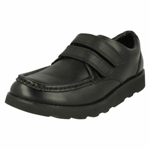 SALE Boys Clarks Hook And Loop Fastening School Shoes Crown Tate - Picture 2 of 10
