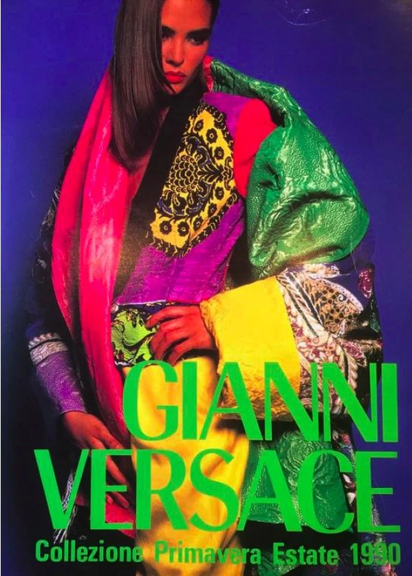 GIANNI VERSACE Chaqueta de seda bloque de color talla 42 de S/S 1990 Christy Turlington Foto 4 de 4