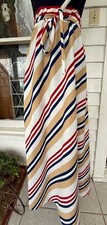 Vintage 70's Stripe MOD Maxi Skirt Chevron Stripe Blue Tan Red Size S-M