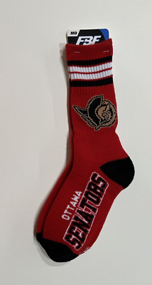 Ottawa Senators Men s Women's Socks Medium Crew NWT For Bare Feet FBF Hockey NHL