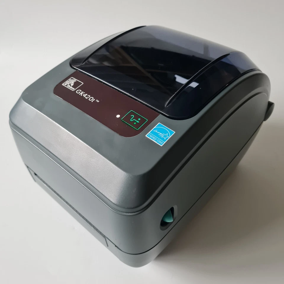 Zebra GK420t Thermal Transfer Label Printer w/ Ribbon Labels PSU USB Cable 727 - Image 2 of 4