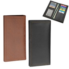 Men's Long Bifold Wallet Slim PU Leather Purse RFID Blocking Credit Card Holder