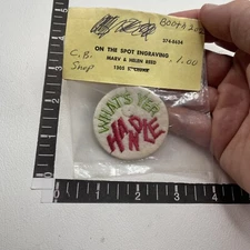 Vtg In Package But Still As-Is-Tack-Hole CB RADIO WHAT’S YER HANDLE Patch 93K4