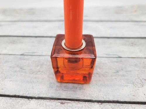Orange Glass 1/2 inch (.5 inch) Diameter Mini Chime Candle Holder / Spell Candle - Picture 7 of 10