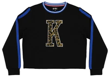 FISLL NBA Women's New York Knicks Croptop With Oversize Applique, Black