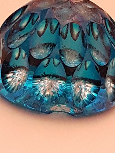 Vintage Thomas Webb Corbett Blue Paperweight (A6) - Picture 10 of 12