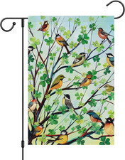 St. Patrick's Day Double-Sided Garden Flag with Shamrock Design, 12x18 Inch