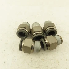 1/2" Tube Push To Connect x 3/8" NPT Male Hex Straight Connector Lot of 5