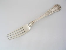 Kings Pattern Sterling Dinner Fork-Dublin 1830-Philip Weekes-ORMOND Crest-8 1/4"