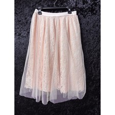 Forever 21 Skirt Womens XS Peach Lace Mesh Coquette Fairy Ethereal Romantic Boho