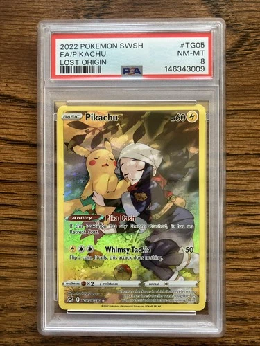 Pokémon TCG Pikachu Lost Origin Trainer Gallery TG05/TG30 PSA 8
