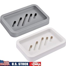 2PCS Soap Dish Set Efficient Soap Drying Multi-purpose Plastic Storage Rack New