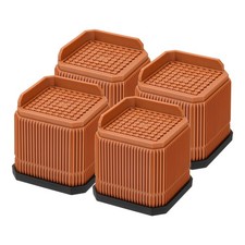 Bed Risers, Square Heavy Duty Stackable Lift Block to 1 Inch & 2.8 Inch, Brown
