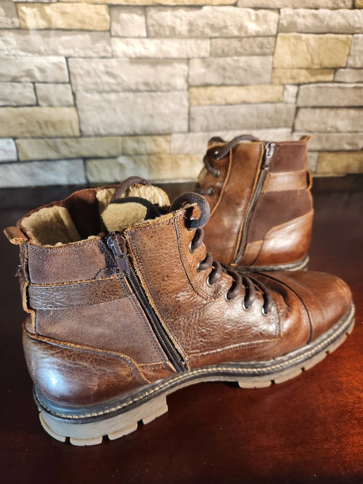 Bull Boxer Botines Artesanales Para Hombre Talla 13 Cuero Marrón Foto 2 de 4