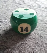 Genuine No.14 Green Pool Ball Pen Holder To Hold Up To 4 Pens Paperweight Gift