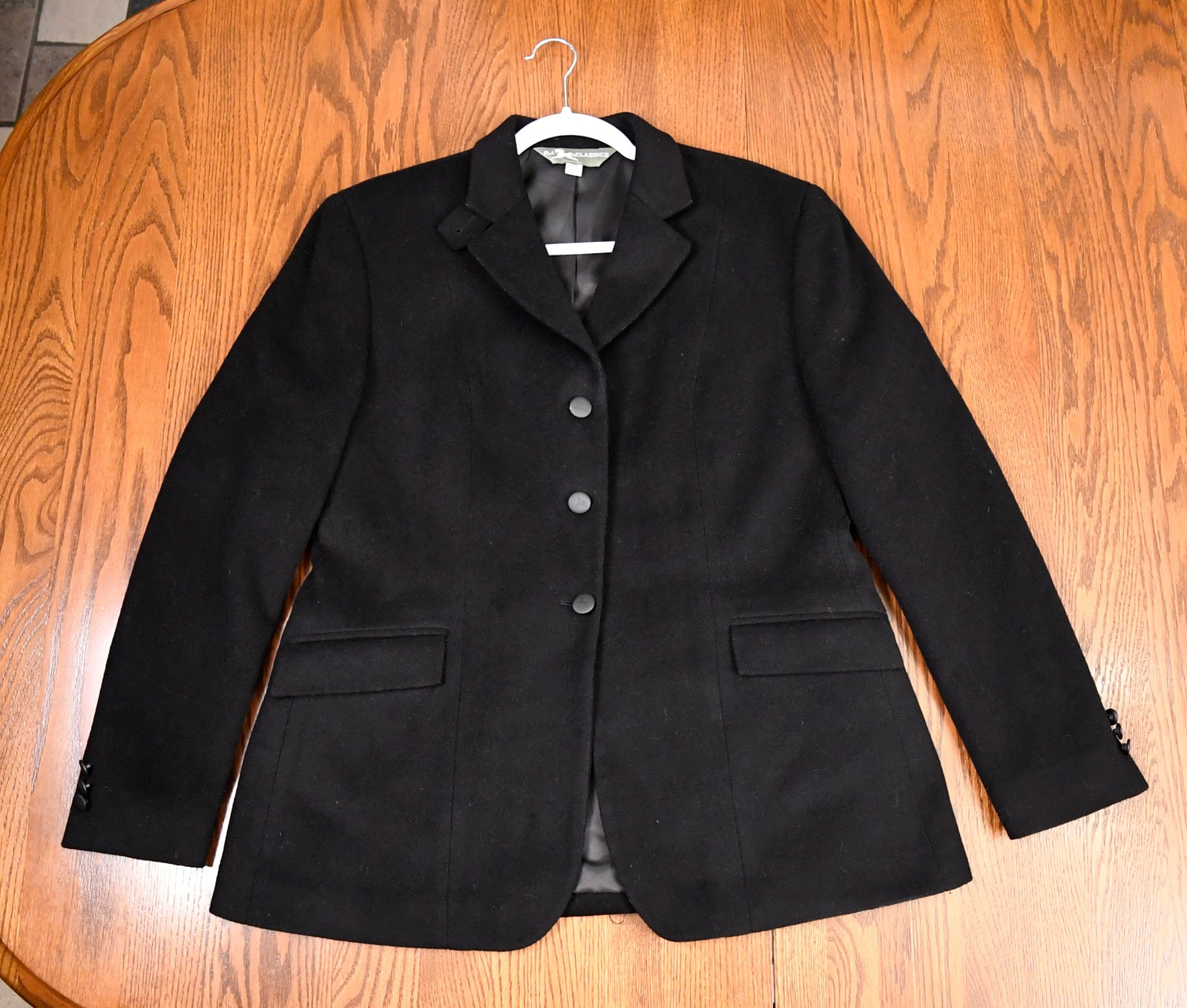 RJ Classics Fairfield melton black hunt coat jacket ladies USA 12R $369