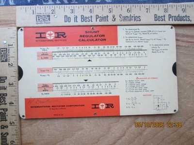 International Rectifier Shunt Regulator Calculator Slide Rule 1964