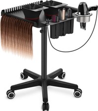 TASALON Salon Rolling Tray Beauty Hair Stylist Storage Mobile Trolley Cart+Bowls