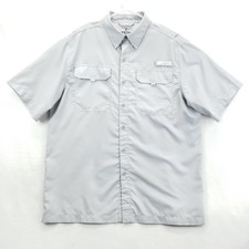 Habit Shirt Mens Large Gray Harbor Mist Short Sleeve Fishing Outdoor Pockets UPF