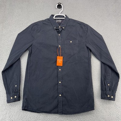 Superdry De-Luxe Goods Merchant Shirt Men s Medium Eclipse Navy Button Up Cotton