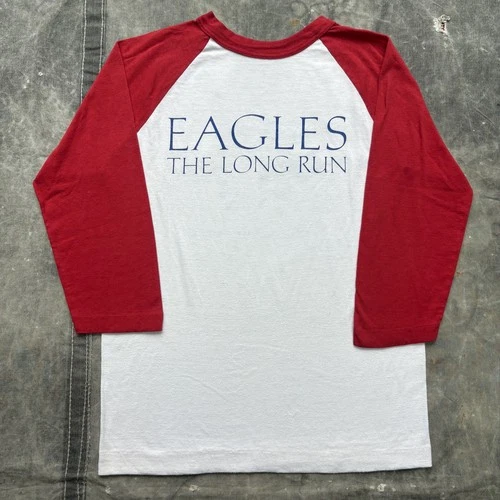 70s 80s Eagles The Long Run Tour Band Raglan Shirt 1970s vintage concert t-shirt, vintage, single stitch, B+ condition