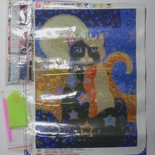 Cat 5D Diamond Painting Art Kit Adults 30x40cm Moon Patchwork DIY Craft Decor