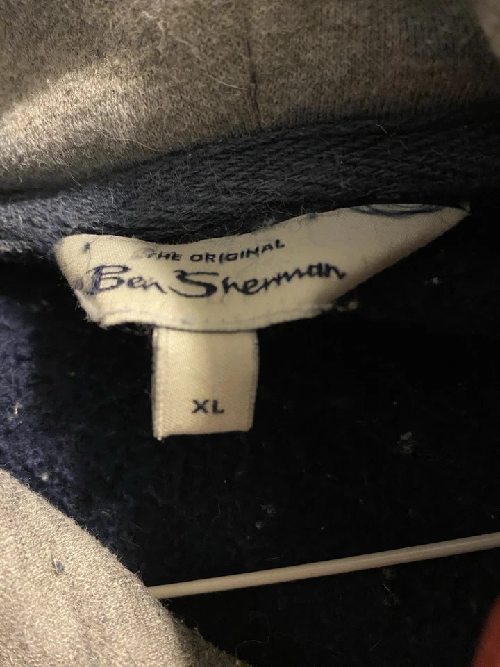 Sudadera con Capucha Ben Sherman XL Para Hombre Azul Marino Mod Polar Logo Pullover Atletismo Gimnasio Foto 4 de 4