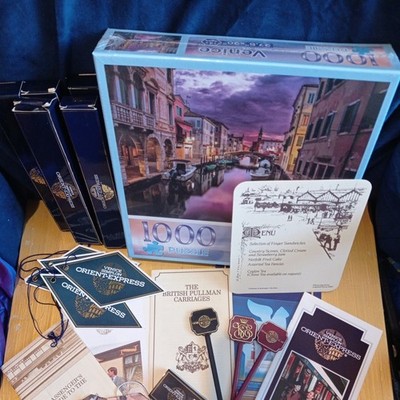 Orient Express Memorabilia Menü Rührstäbchen, Etiketten, Puzzle, Karte etc.