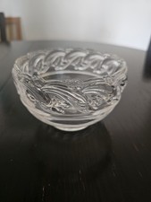 Clear Glass Glossy Round Decorative Bowl for Home Decor Dining Centerpiece