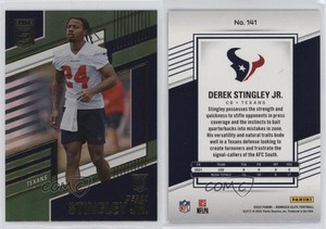 2022 Panini Donruss Elite Rookies Green Derek Stingley Jr #141 Rookie RC