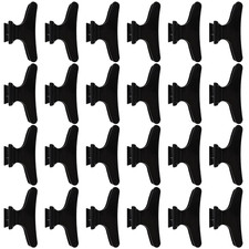 24 Pack Butterfly Hair Clips Black Salon Styling Clamps for Sectioning Hair