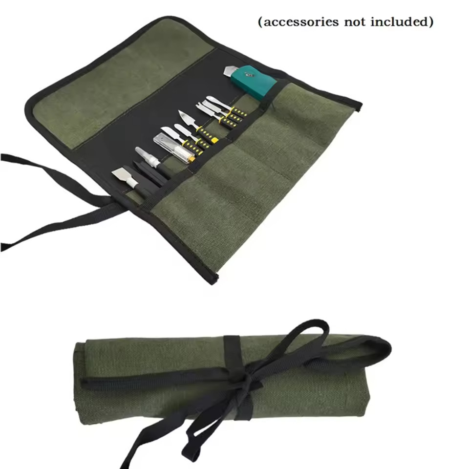 Multiple Pocket Multi-Purpose Roll Up Tool Bag Oxford Cloth Wrench Pouch Screwdr