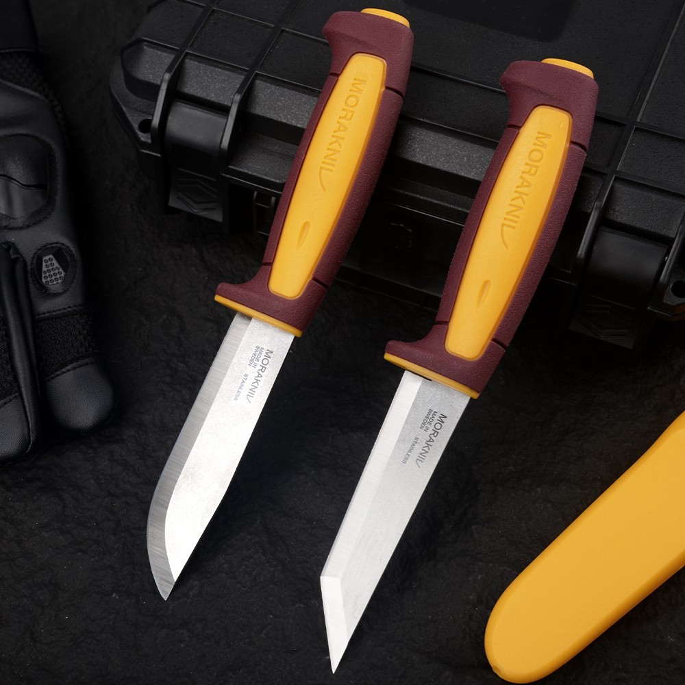2PCS Morakniv Craftline Basic  Red and yellow Camping Knife