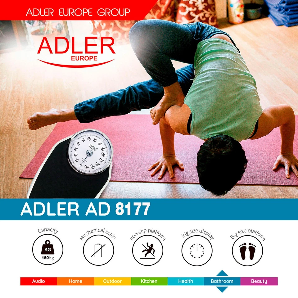 Pèse-personne Analogique, Mécanique 150kg, Précision, Antidérapante, Sans Piles - Photo 4/4