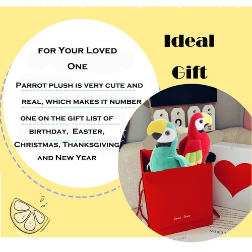 9.8" Parrot Stuffed Animal Soft Bird Stuffed Animal Parrot Plush Toy Gifts fo... - Bild 5 von 6