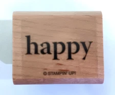 Stampin' Up! "happy" Rubber Stamp