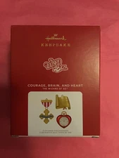 Hallmark Keepsake Ornament 2021 Courage Brain and Heart Wizard of Oz metal set/3