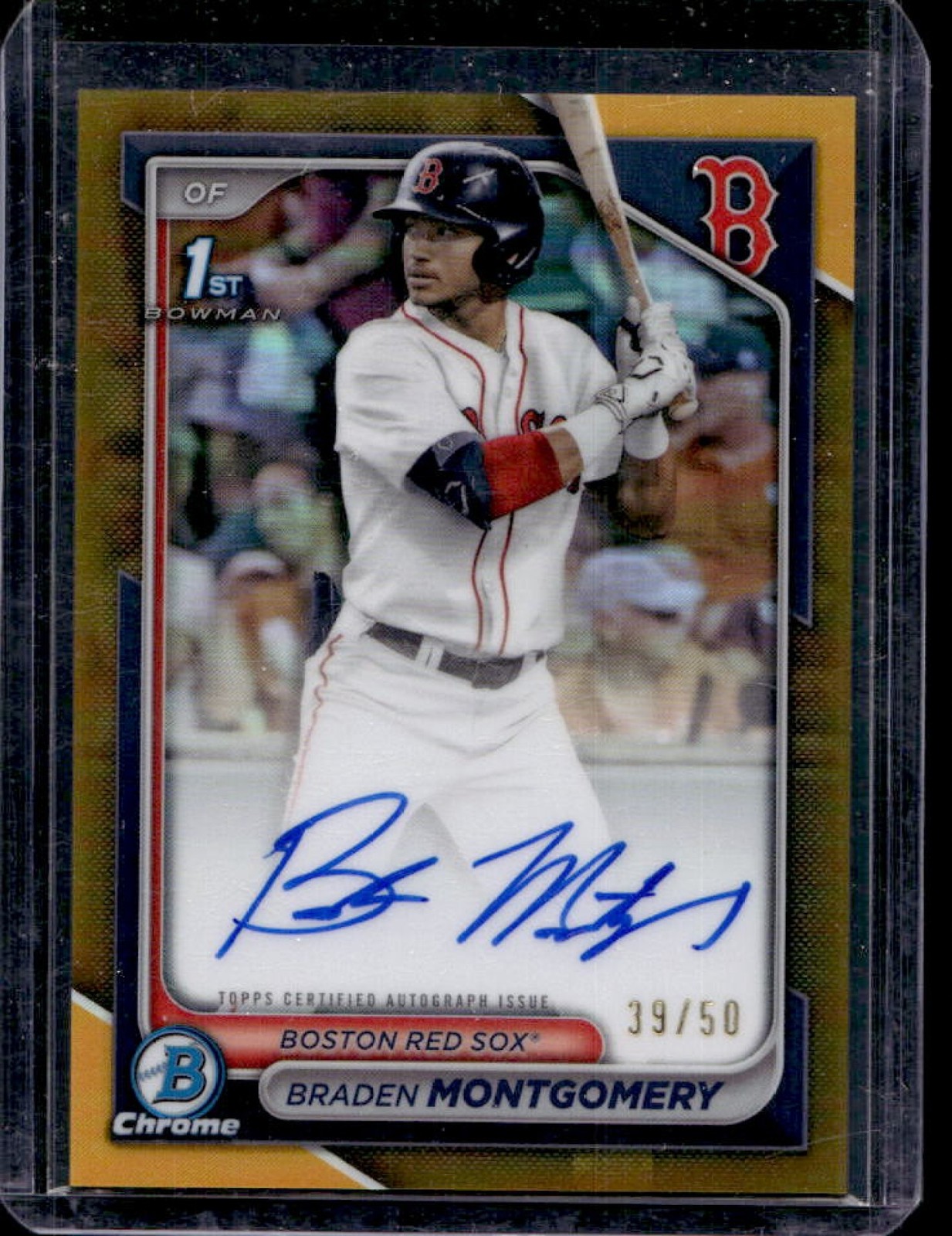 2024 Bowman Draft Braden Montgomery Chrome Auto Gold Refractor 1st #/50 Red Sox