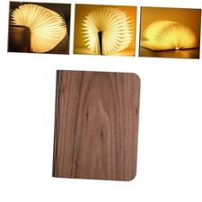 Book Shaped Lamp, 7 Colors Folding Book Lamp, Large Size USB Large Black Maple