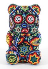Rick Wolfryd &ldquo;Circus Bear&rdquo; 2024 Beaded Sculpture &ndash; Huichol Style &ndash; Signed AP