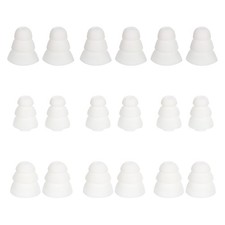 Silicone Triple Flange Ear Bud Tips Low Noise S/M/L,9 Pairs, White