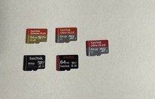 Lot of 5 64gb MicroSD Cards - SanDisk/Tested Formatted