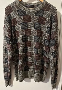 VTG Brandini Men's Knit Sweater Wool Tri-Blend Lightweight Crew Italy Made L