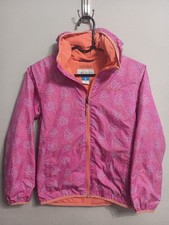 Columbia Youth Girls M 10-12 Wind Jacket Pink Hearts