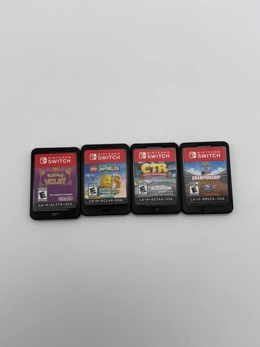 Pokemon Violet, Lego Worlds, CTR, Rescue Wheels Lot of 4 Nintendo Switch Games