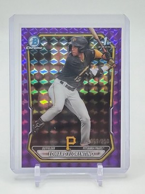 2026 Bowman Edward Florentino PIT Pirates BCP-82 Purple Geometric /250 Rookie
