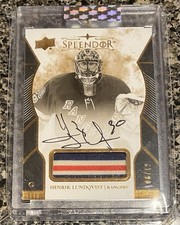 2017-18 UD Splendor Henrik Lundqvist Patch Auto 8/12 New York Rangers Black NHL